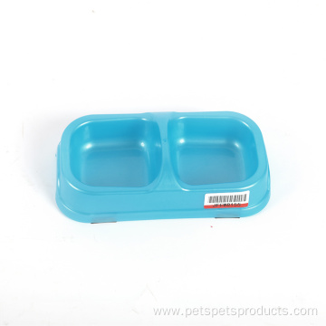 Double Plastic Bowls Puppy Food Cups Dog Bowl